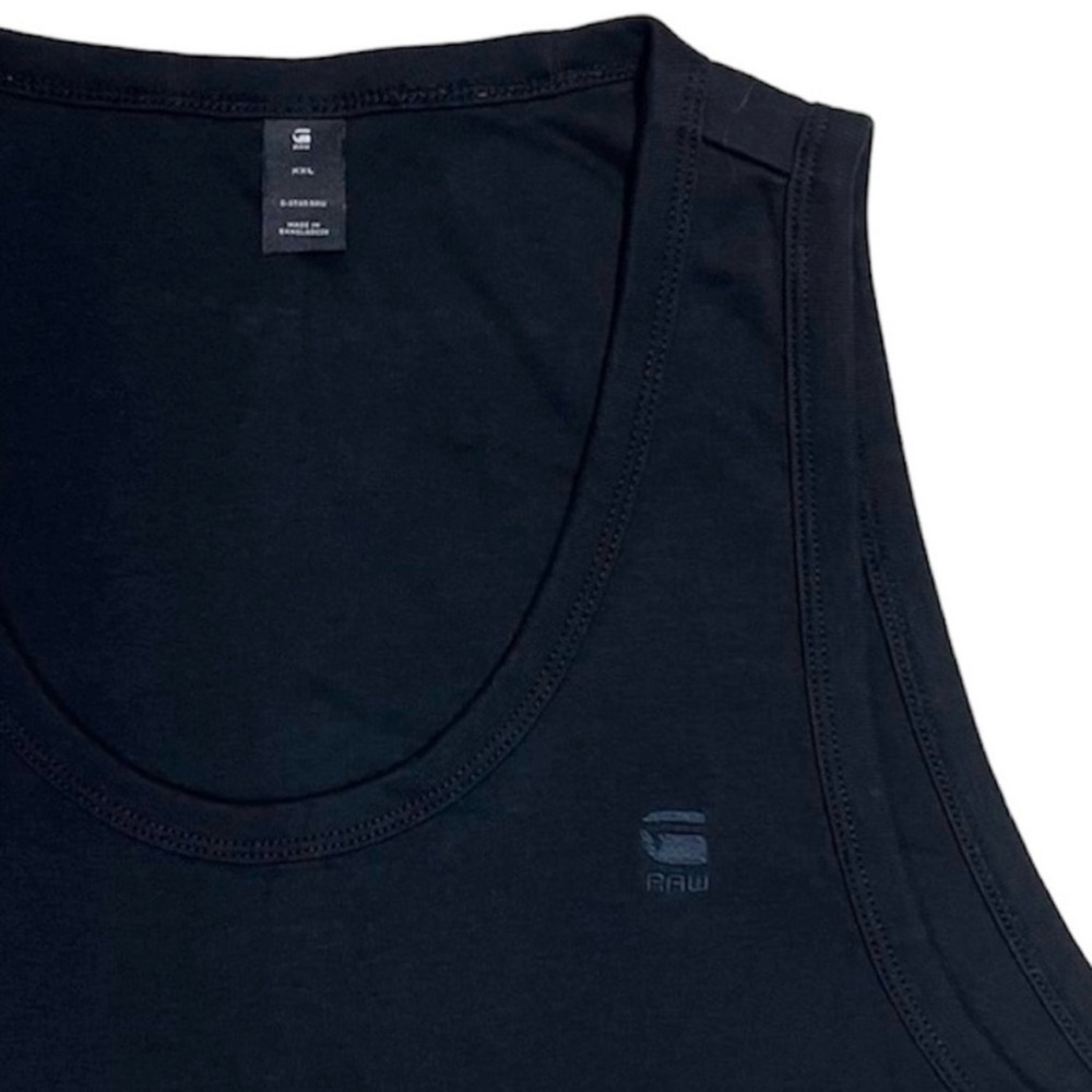 G-Star Raw Tank Top in Black w/ Embroidered Logo (slim fit)